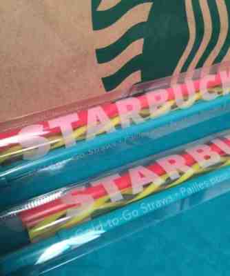 New 2X Starbucks-2016 -Grande Summer Straw Pack For Cold To-Go Tumbler - Sold on eBay Feb, 2nd 2019 for $16.50