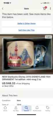 NEW ORIG 1ST EDITION DISNEYLAND STARBUCKS CERAMIC YOU ARE HERE MUG-SOLD OUT - Sold on eBay Feb, 9th 2019 for $45.00