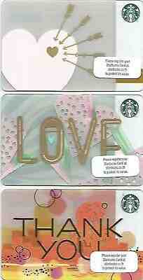 THAILAND  Starbucks cards  NEW " THANK YOU - Arrows in heart - LOVE " 2019  - Sold on eBay Feb, 8th 2019 for $6.95