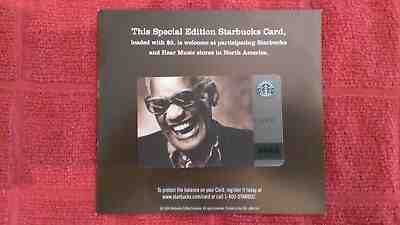 NEW STARBUCKS HEAR MUSIC Ray Charles Gift Card Still On Original Backing MINT - Sold on eBay Feb, 13th 2019 for $31.88