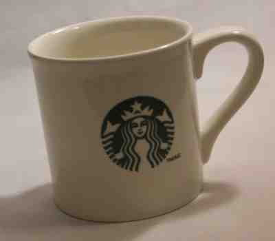 Starbucks Coffee White Ceramic Cup Mug w/ Green Siren Logo Black Text 2013 14oz - Sold on eBay Feb, 9th 2019 for $17.99