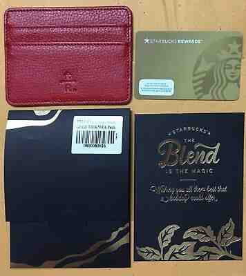 Vietnam Starbucks GOLD unused card with red leather card case - Sold on eBay Feb, 1st 2019 for $59.50