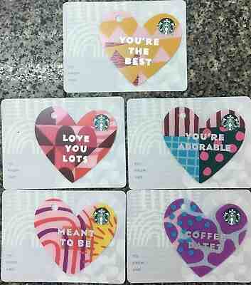Set 5 different Starbucks Vietnam Card Cards 2019 for VALENTINE - Limit edition - Sold on eBay Jan, 30th 2019 for $45.00