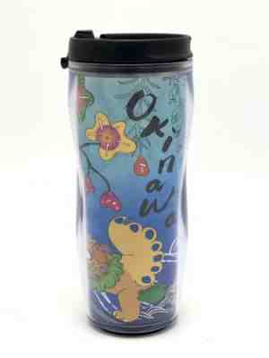 Starbucks Okinawa Japan Travel Tumbler 12oz Limited Edition Lion Foo Dog Flowers - Sold on eBay Jan, 24th 2019 for $18.00