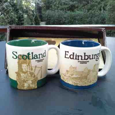 2 Demitasse Starbucks City Mugs 3 oz SCOTLAND & EDINBURGH With Original Package  - Sold on eBay Jan, 23rd 2019 for $34.00