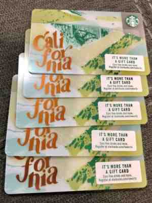 5 STARBUCKS 2018 CALIFORNIA GIFT CARD BIXBY BRIDGE BIG SUR - Sold on eBay Jan, 28th 2019 for $5.00