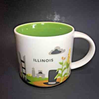 Starbucks Illinois Mug You Are Here Collection Lincoln's Hat Corn Guitar 14 OZ. - Sold on eBay Feb, 6th 2019 for $8.99
