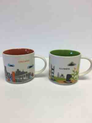 CHICAGO / ILLINOIS Starbucks You Are Here 14 OZ MUGS Lot Of 2 Very Nice - Sold on eBay Jan, 21st 2019 for $29.99
