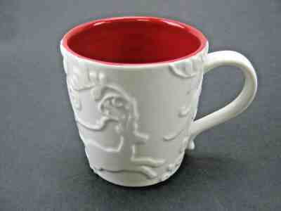 Starbucks 2009 New Bone China White Reindeer Red Interior Christmas Coffee Mug - Sold on eBay Feb, 14th 2019 for $17.99