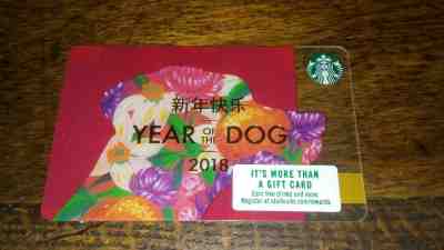 STARBUCKS CARD CHINESE NEW YEARS 2018 YEAR OF THE DOG 2017 + BONUS - Sold on eBay Feb, 15th 2019 for $1.39