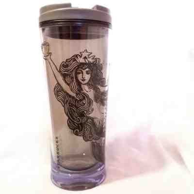 Starbucks Double Wall Hot & Cold Plastic Travel Tumbler Flip Lid Full Siren 16oz - Sold on eBay Feb, 15th 2019 for $18.00
