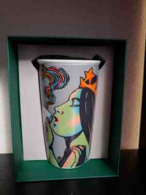 Starbucks Art Psychedelic Siren Mermaid Ceramic Tumbler By Milton Glaser 2016  - Sold on eBay Feb, 15th 2019 for $28.95