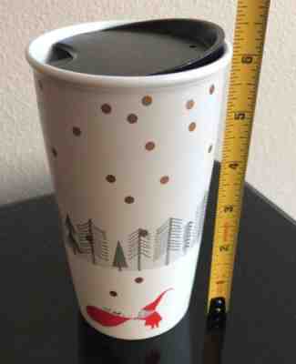 Starbucks Holiday 2018 Ceramic Tumbler Red Gnome Elf Gold Dots 12oz BRAND NEW - Sold on eBay Feb, 15th 2019 for $28.50