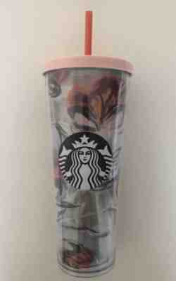 STARBUCKS 2019 COLD CUP SWIRLING PEONIES PINK VALENTINES TUMBLER 24 fl oz - Sold on eBay Feb, 15th 2019 for $27.95