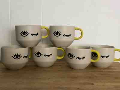 STARBUCKS Winking Eye Siren 2017 6 Mug Set Holiday Limited Edition - Sold on eBay Feb, 14th 2019 for $30.00