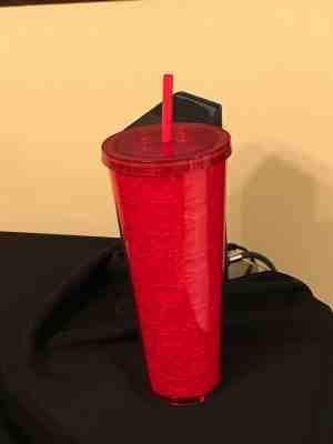 NWT Starbucks 2019 Valentines Red Hearts Cold cup 24 oz tumbler Limited Edition - Sold on eBay Feb, 14th 2019 for $22.00