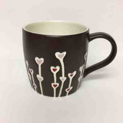 2009 Starbucks Coffee Mug Hearts Flowers Brown Red Pink Valentine's Day Love - Sold on eBay Jan, 28th 2019 for $12.95