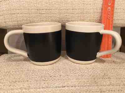 TWO STARBUCKS 2009 Celebration Black White Chalkboard Coffee Mug Cup 18 fl oz - Sold on eBay Jan, 14th 2019 for $12.00