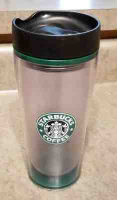 Starbucks 2009 Travel Clear Plastic Insulated Tumbler Hot Cold Cup 16 fl oz - Sold on eBay Jan, 13th 2019 for $7.88