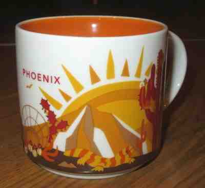 STARBUCKS You are Here City Collection PHOENIX Arizona 14 oz Coffee Cup MUG 2016 - Sold on eBay Feb, 15th 2019 for $11.43