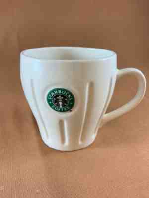 Starbucks Barista 2003 White Ribbed Mug Green Siren Logo Coffee Cup - Sold on eBay Feb, 15th 2019 for $15.00