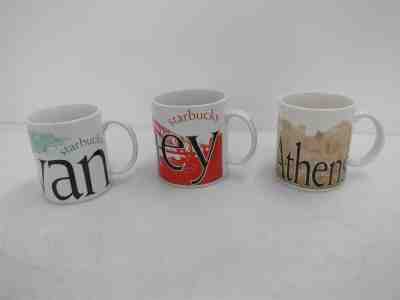 Lot of 3 Starbucks Coffee City Mug Collection: Athens, Sydney, Taiwan  - Sold on eBay Feb, 13th 2019 for $11.50