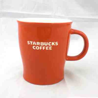 Starbucks 2009 Burnt Orange 12 Oz Mug White Recessed Lettering NEW Bone China  - Sold on eBay Jan, 6th 2019 for $16.91