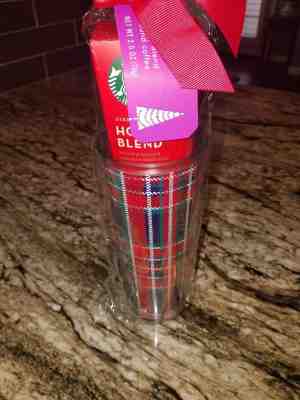 STARBUCKS CHRISTMAS PLAID TUMBLER THERMAL TUMBLER NEW  - Sold on eBay Feb, 13th 2019 for $2.99