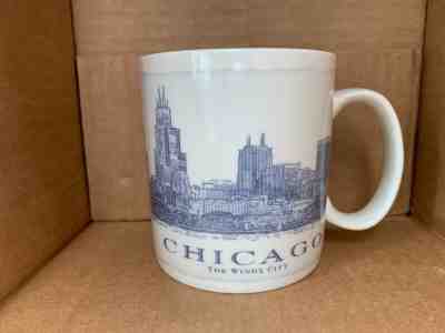 Starbucks Mug Chicago Architecture Series Blueprint Windy City Skyline Coffee - Sold on eBay Feb, 15th 2019 for $19.99
