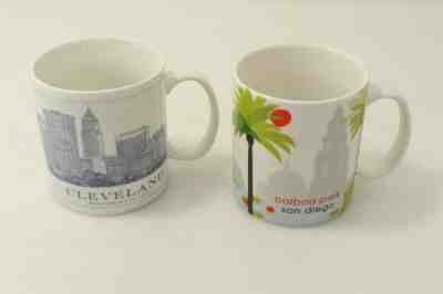 Lot Of 2 Starbucks Mugs 18oz Balboa Park San Diego & Cleveland New American City - Sold on eBay Feb, 13th 2019 for $10.50
