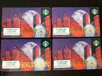 STARBUCKS LOT 4 HOUSTON TEXAS CITY GIFT CARD VERY HARD TO FIND unused new - Sold on eBay Feb, 14th 2019 for $16.00