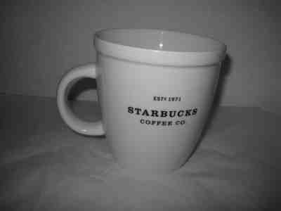 Starbucks Estd 1971 Large Mug White Black Letters 2001 Barista Abbey Coffee Cup - Sold on eBay Feb, 14th 2019 for $14.99