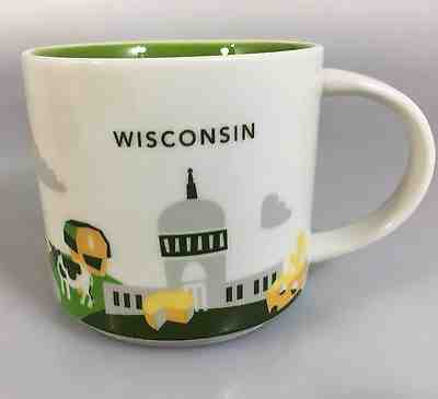 Starbucks Wisconsin You Are Here Coffee Mug Cup 14 oz YAH Collection 2015 - Sold on eBay Feb, 14th 2019 for $24.22
