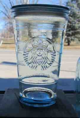 Starbucks Recycled Glass Cold Cup Tumbler 16 oz Mug Made in Spain - Sold on eBay Feb, 14th 2019 for $20.50