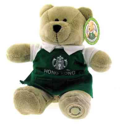 New STARBUCKS COFFEE Hong Kong aprons Bearista Staff Teddy Bear ~ Retired - Sold on eBay Dec, 21st 2018 for $17.97