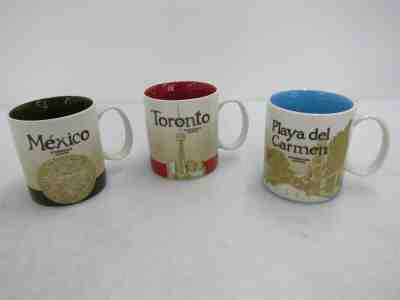 Lot of 3 Starbucks Coffee Mugs: Mexico, Toronto, Playa Del Carmen - Sold on eBay Feb, 13th 2019 for $51.00
