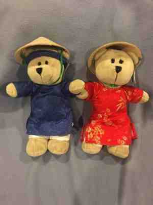 Starbucks Vietnam Bearista Teddy Bear Plush Cute Boy And Girl Ao Dai One Set