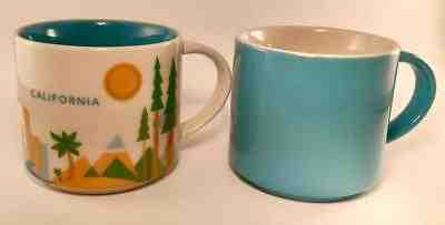 Lot of 2 Starbucks You Are Here 14oz Mugs -  California & Matching Blue - Sold on eBay Feb, 14th 2019 for $16.00