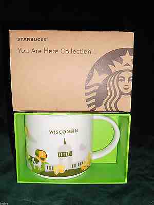 STARBUCKS MUGS YOU ARE HERE COLLECTION WISCONSIN NIB FREE SHIPPING 14 OZ. - Sold on eBay Feb, 13th 2019 for $24.99
