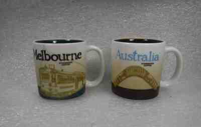 2 x Starbucks Demitasse Mugs Australia Melbourne Collector Series 3 fl oz 2009 - Sold on eBay Feb, 21st 2019 for $25.00