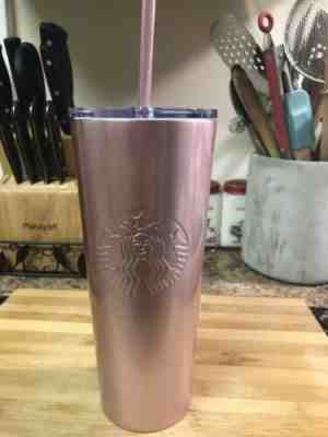 Starbucks Valentine 2019 24OZ Tumbler Rose Gold Pink Glitter Stainless Steel - Sold on eBay Feb, 22nd 2019 for $32.00