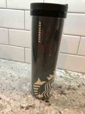 Starbucks 2011 Black Green Large Mermaid Logo Insulated Travel Tumbler 20 oz Lid - Sold on eBay Feb, 22nd 2019 for $8.99