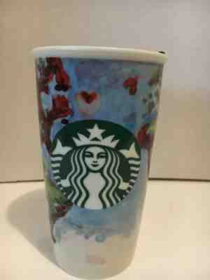 Starbucks Globe Watercolors Earth World Tumbler Travel Mug Lid 2015 12 oz - Sold on eBay Feb, 22nd 2019 for $20.00