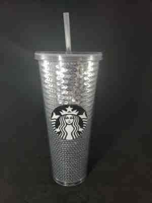 NEW Starbucks 2017 Holiday Silver Sequin 24 Oz Cold Tumbler Cup Limited Edition - Sold on eBay Feb, 22nd 2019 for $18.00