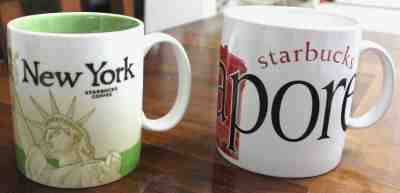 Starbucks Coffee Mug Lot New York & Singapore Collector Series 2009 1994 City - Sold on eBay Feb, 17th 2019 for $24.99
