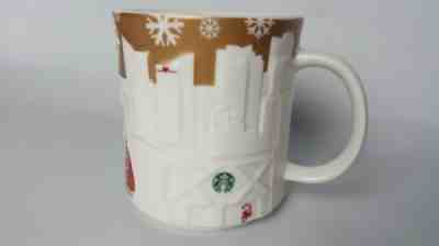Starbucks Busan South Korea Large Embossed Christmas Mug 16 oz Coffee Cup 2014 - Sold on eBay Feb, 20th 2019 for $24.00