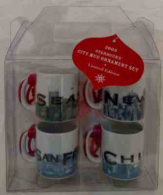 Starbucks City Mug Ornament Set 2003 Seattle Chicago New York San Francisco NEW! - Sold on eBay Feb, 22nd 2019 for $33.98