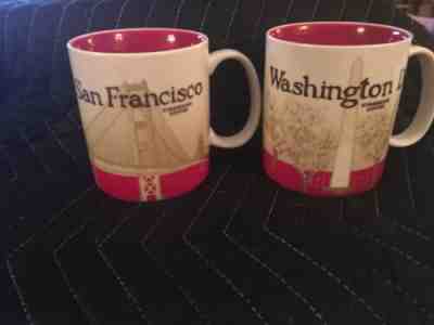 Starbucks San Francisco 2012 & Washington DC 2011 Collector SeriesCoffee Mugs - Sold on eBay Feb, 22nd 2019 for $18.50