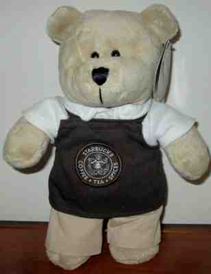 STARBUCKS BEARISTA BEAR  PIKE  PLACE MARKET  SEATTLE WA BROWN APRON PLUSH NEW - Sold on eBay Feb, 22nd 2019 for $5.99
