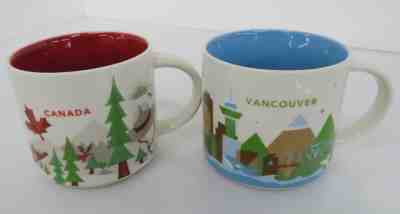 Lot of 2 Starbucks Coffee Mugs: You Are Here Canada & Vancouver  - Sold on eBay Nov, 30th 2018 for $46.00